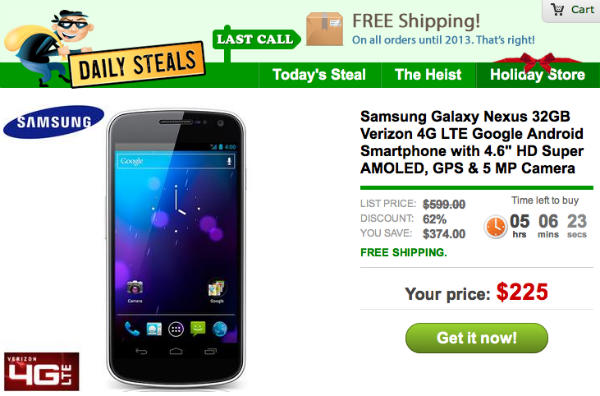 Galaxy Nexus for $225 with Verizon