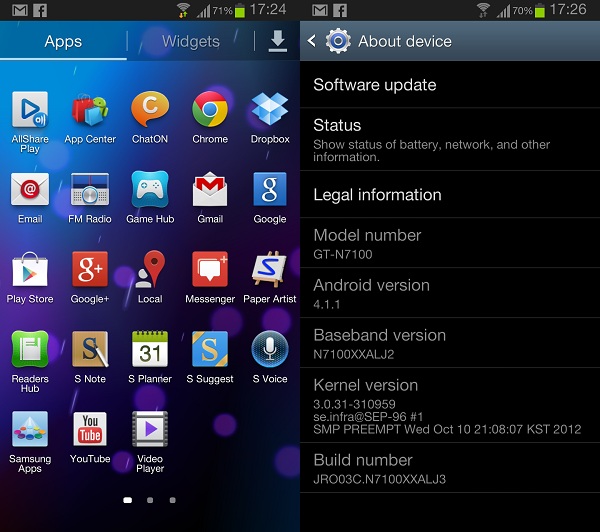 Samsung Galaxy Note 2 with loads of apps and features pre-installed