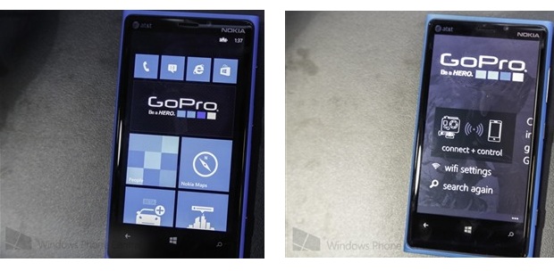 GoPro Wireless action camera as a Windows Phone app