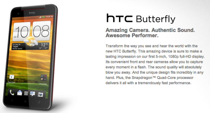 HTC Butterfly expected in India by end of January