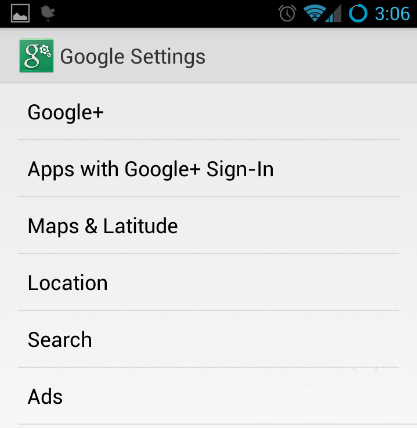 The green Google Settings – nothing to worry about 2