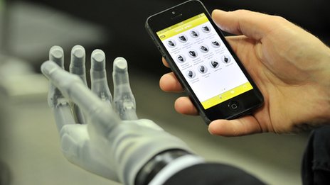 A biosim app for iOS helps for better control over a prosthetic hand