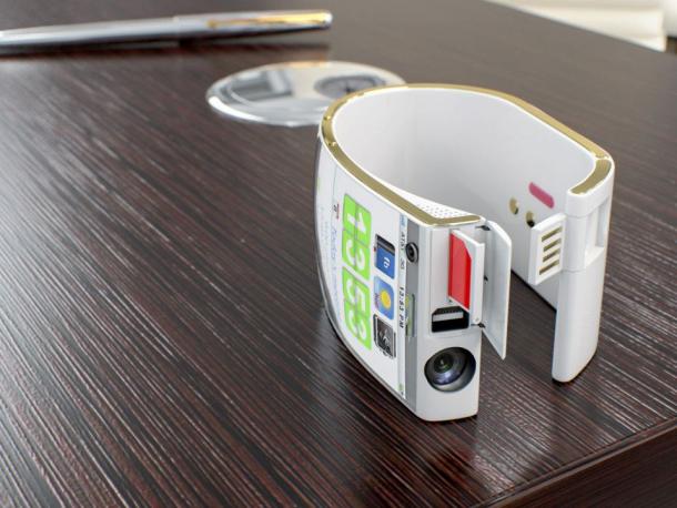 EmoPulse Smile combines a smartwatch and phone into one wearable gadget with a curved display