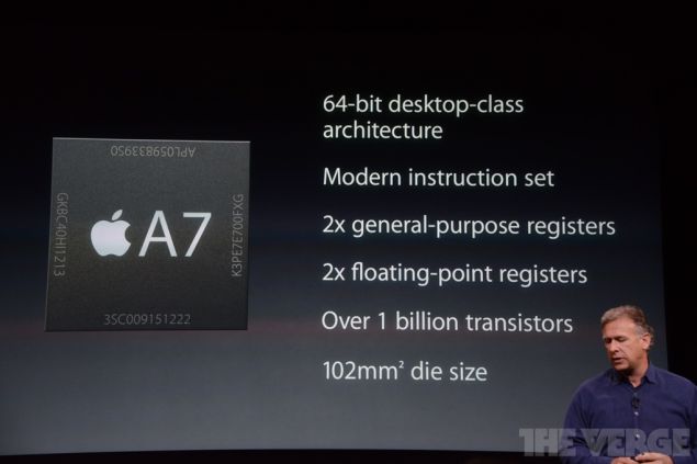 iPhone 5S works with 64-bit A7 chipset under the hood
