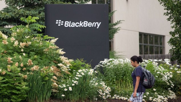 Sign at Blackberry campus in Waterloo, Here is the HQ of the Canadian smartphone manufacturer