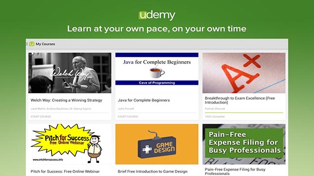 Udemy app for learning