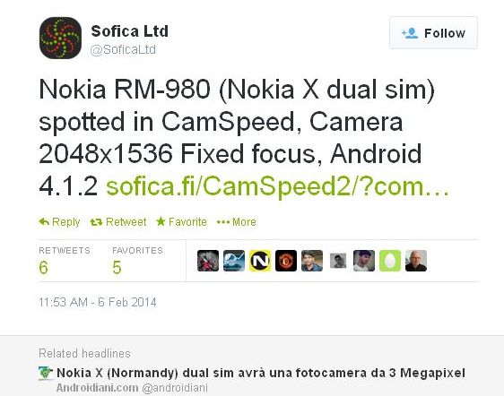 New leak of Nokia X from CamSpeed sheds more light on the specs and the camera