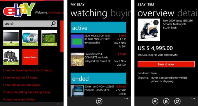 eBay app for Windows Phone